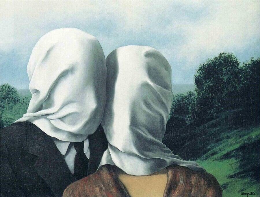 今日の一枚）「恋人たち」-The Lovers I, 1928 by Rene Magritte