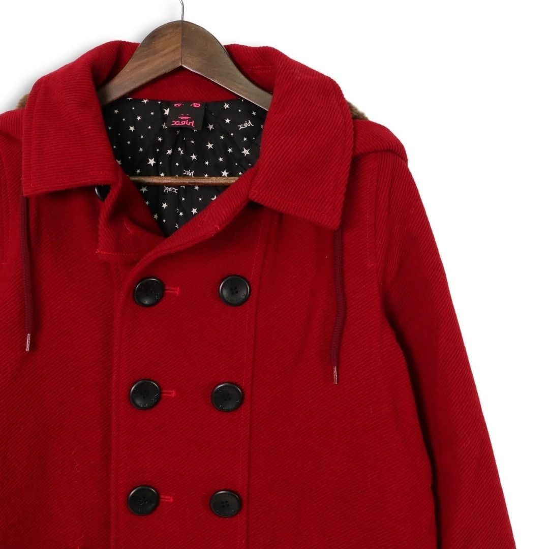 00s Archive y2k】 Hooded Pea Coat Gimmick 平成ギャル フーディP
