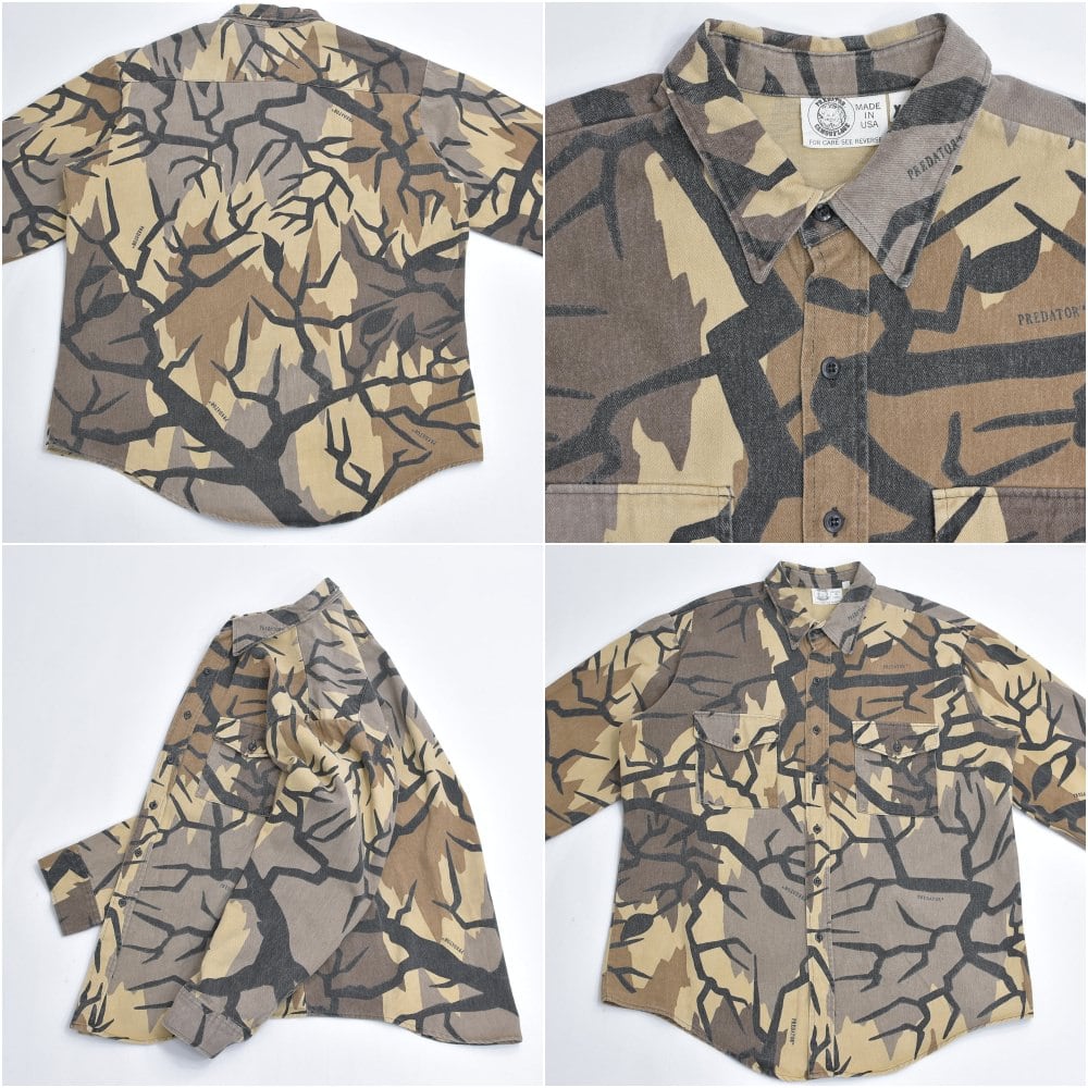 90s アメリカ製 PREDATOR CAMOUFRAGE プレデターカモ シャモアクロス