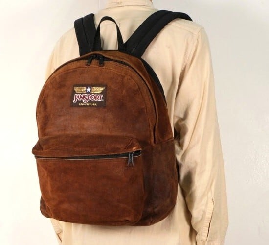 90's JANSPORT ADVENTURE dark brown suede Backpack | GARYO