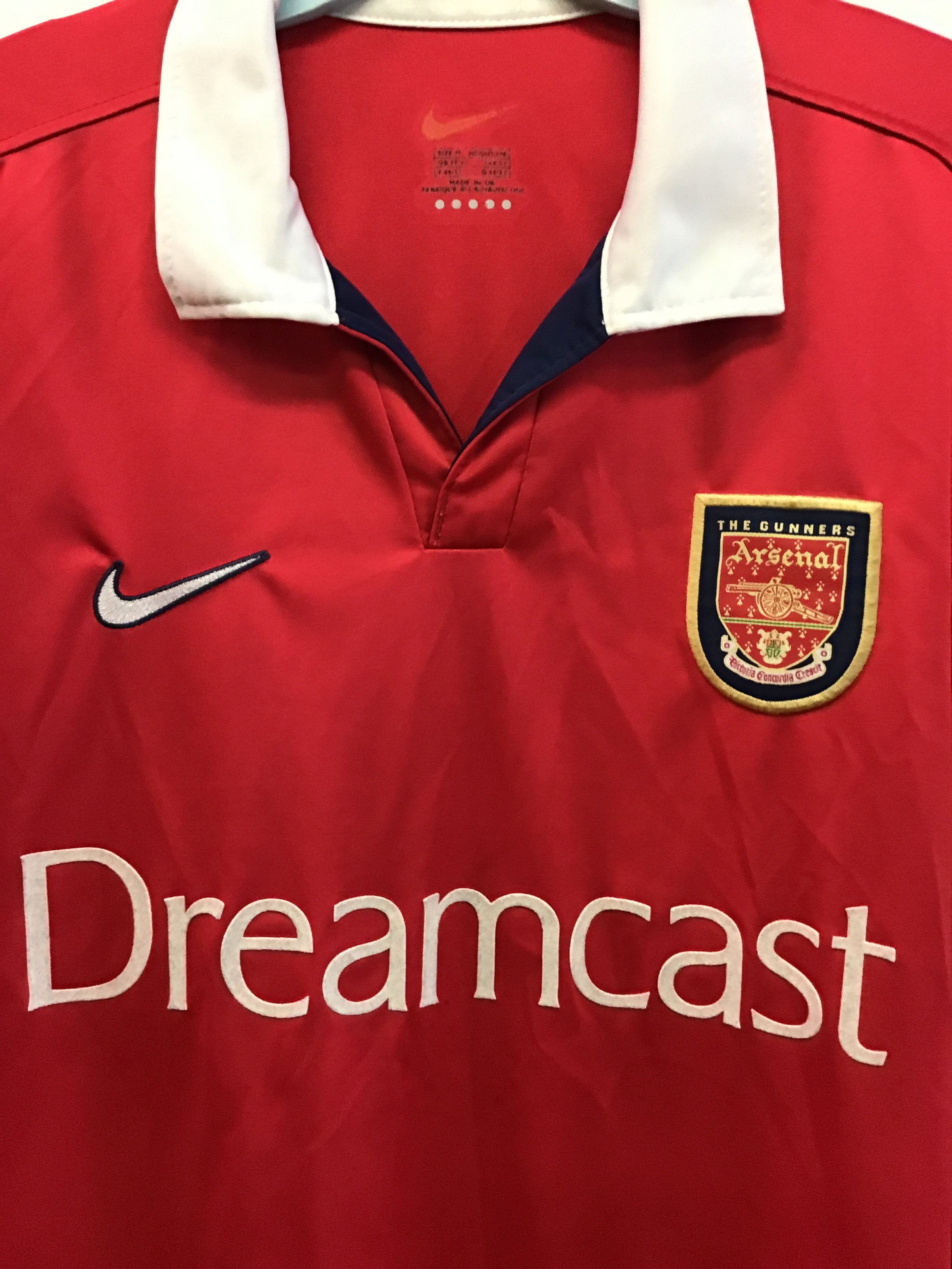 Nike Arsenal Gunners Dreamcast Engineered 98-99 Home Jersey, Size