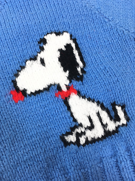 キッズ 古着 70s Snoopy スヌーピー ハンドメイド ヘビー ニット