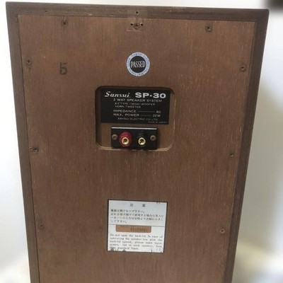 Sansui SP-30 2 WAY SPEAKER SYSTEM Pair 6.5