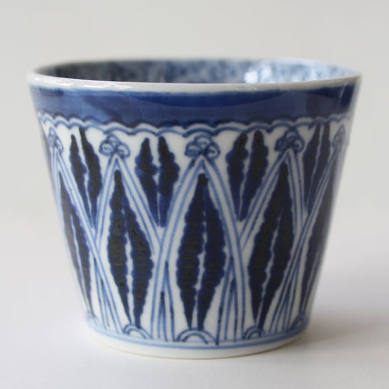 143 古伊万里 KOIMAR 染付 蓮弁・よろけ縞文 蕎麦猪口 | imarimaru