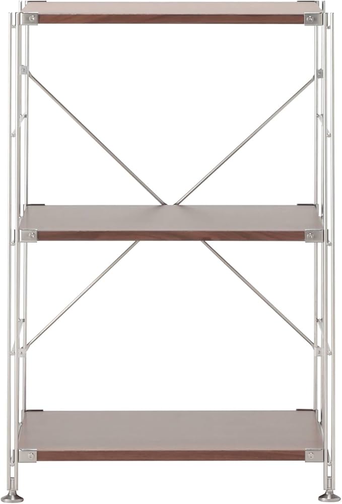 Amazon｜無印良品 ステンレスユニットシェルフ ウォールナット材棚