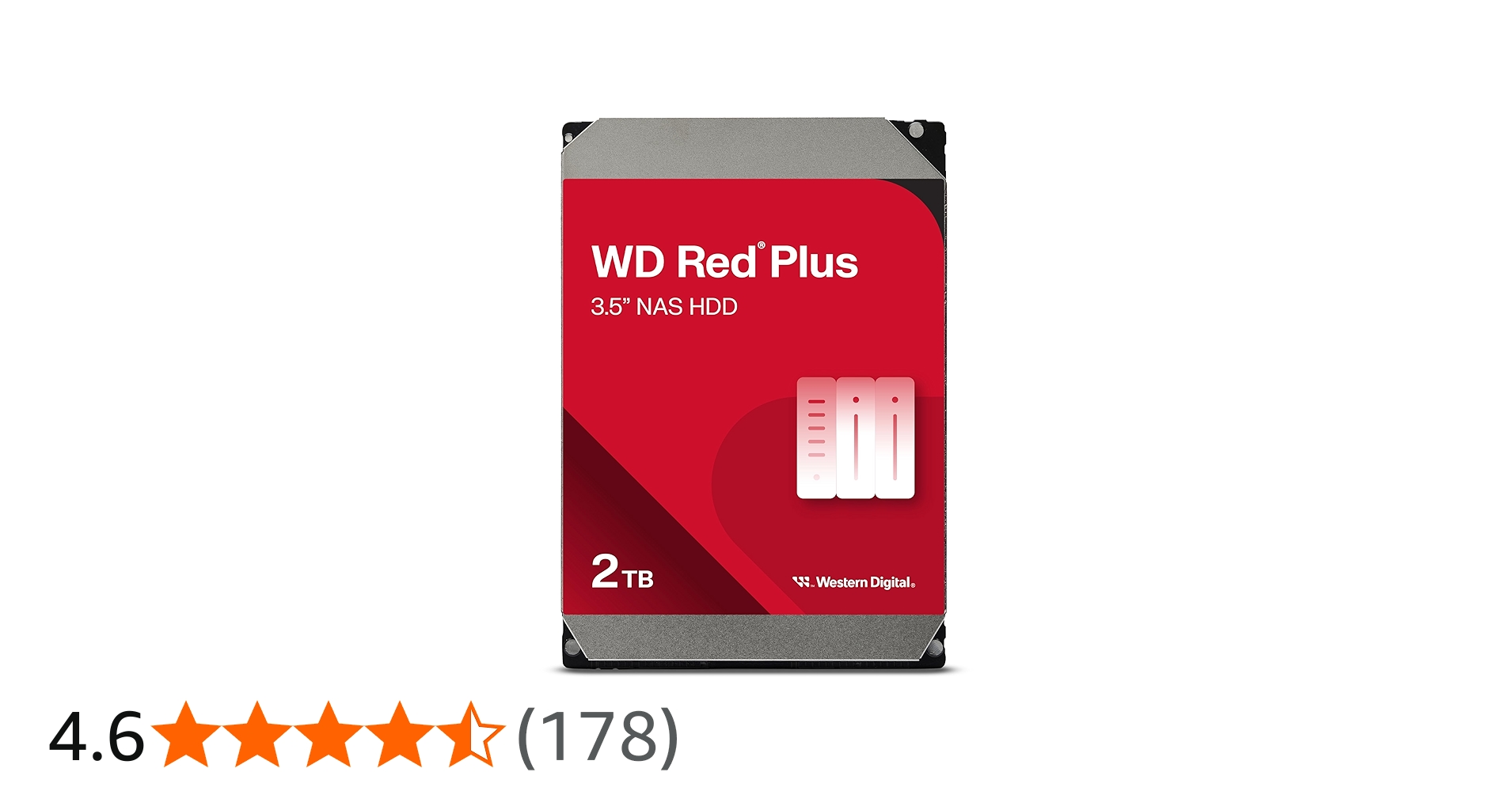Western Digital 2TB WD Red Plus NAS Internal Hard Drive HDD - 5400