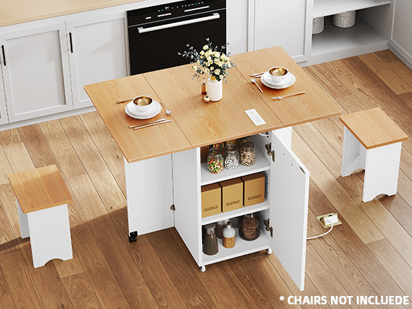 Amazon.com: YITAHOME Folding Kitchen Table with Power Outlet, Drop