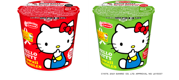 ハローキティ kawaiiヌードル しょうゆ味／とんこつ味 新発売