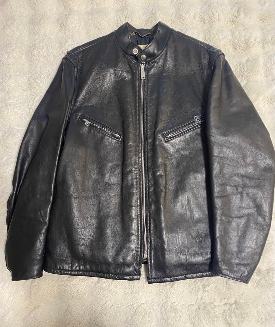 Schott 70年代牛タグ逆ハ型ジッパーシングルライダース 目玉美品ヴィンテージ Schott 70年代牛タグPERFECTO U.S.A. 逆ハ型