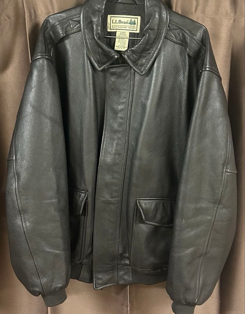 L.L.Bean レザージャケット XL ブラックレザーブルゾン
