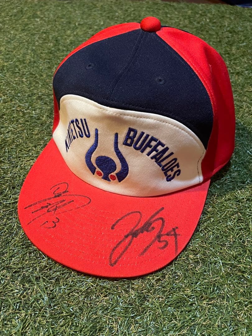 近鉄バファローズ　オリックスバファローズ　プロコレ キャップ　サイン入り 大阪近鉄バファローズサイン入りキャップUSED品｜Yahoo!フリマ（旧