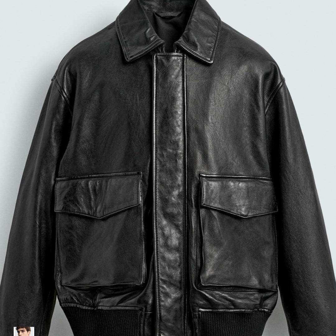 zara レザージャケット ショート丈 100% レザー ジャケット - ウイスキー | ZARA Japan / 日本